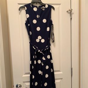 Karl Lagerfeld Navy Polka Dot Jumpsuit Size 4